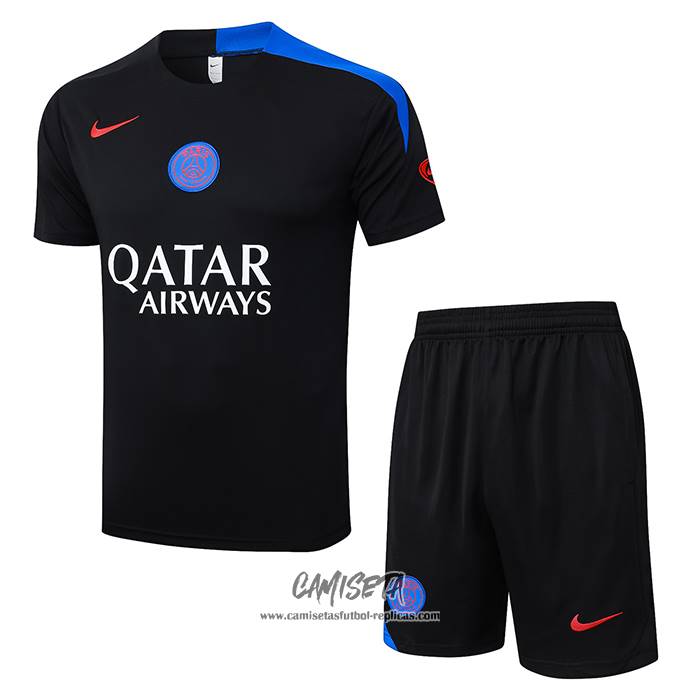 Chandal del Paris Saint-Germain 2025-2026 Manga Corta Negro - Pantalon Corto